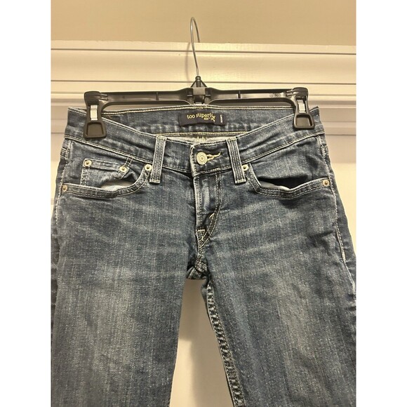 Levi's 524 too superlow Bootcut Dark Wash Women’s Blue Jeans Denim Size 0 Y2K - Picture 8 of 10